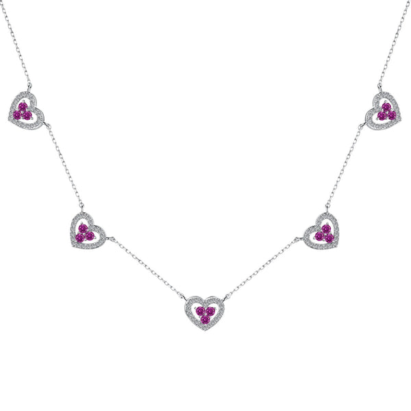 ˇMagic JewelryˇSparkling Five Heart Necklace