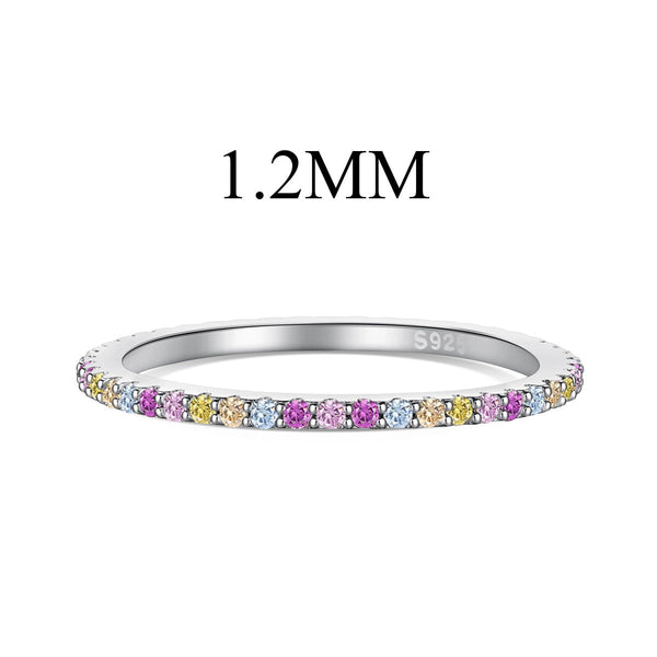 ˇMagic JewelryˇOrnate Colorful Round Cut Tennis Ring