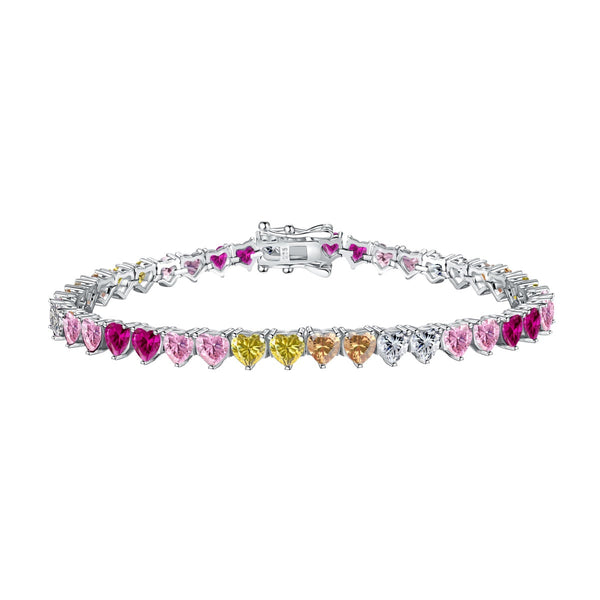 ˇMagic JewelryˇLuxurious Colorful Romantic Heart Shape Lover Bracelet