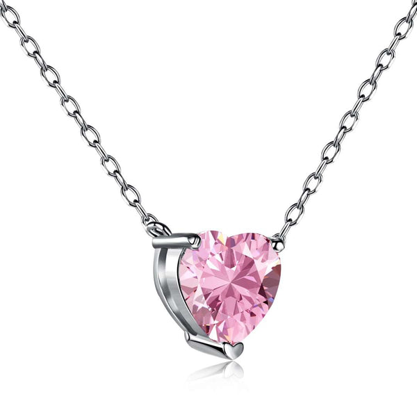 ˇMagic JewelryˇHeart Shape Main Stone Pendant Collarbone Necklace