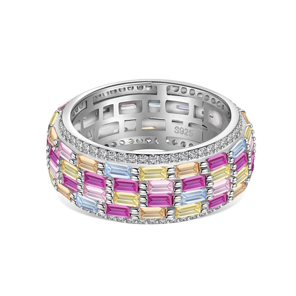 ˇMagic JewelryˇRadiant Colorful Radiant Cut Daily Ring
