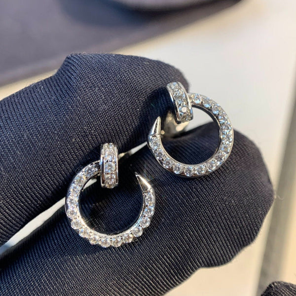 ˇMagic JewelryˇJUSTE EARRINGS SILVER DIAMONDS