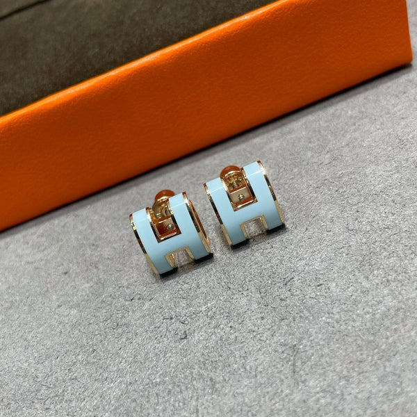 ˇMagic JewelryˇPOP H SKY BLUE STUD EARRINGS