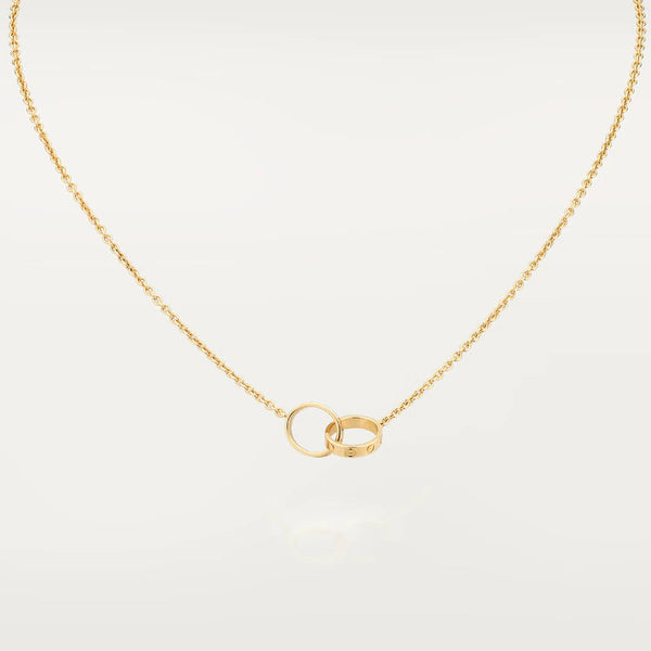 ˇMagic JewelryˇLOVE NECKLACE DOUBLE RING GOLD