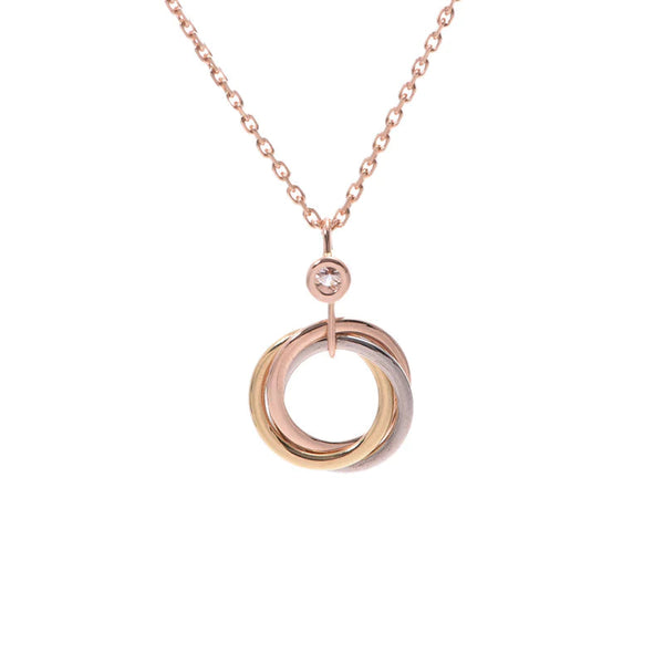 ˇMagic JewelryˇTRINITY SILVER GOLD PINK GOLD NECKLACE