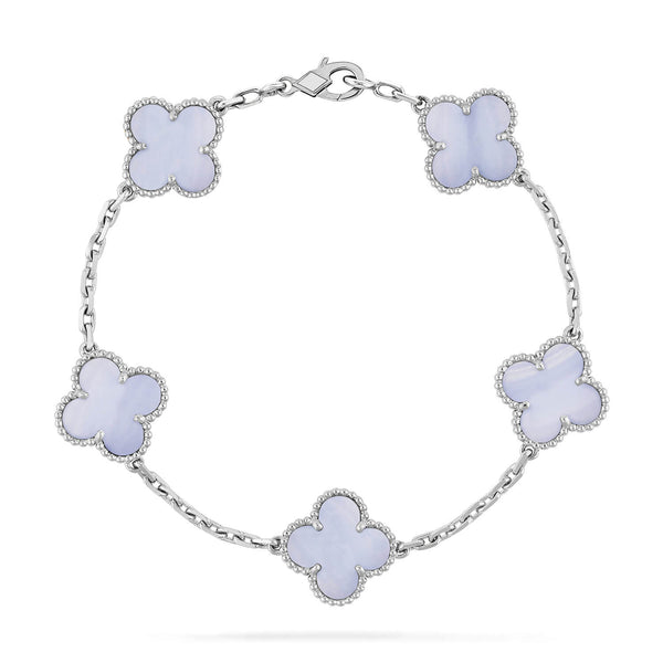 ˇMagic JewelryˇCLOVER  5 MOTIF PURPLE CHALCEDONY BRACELET