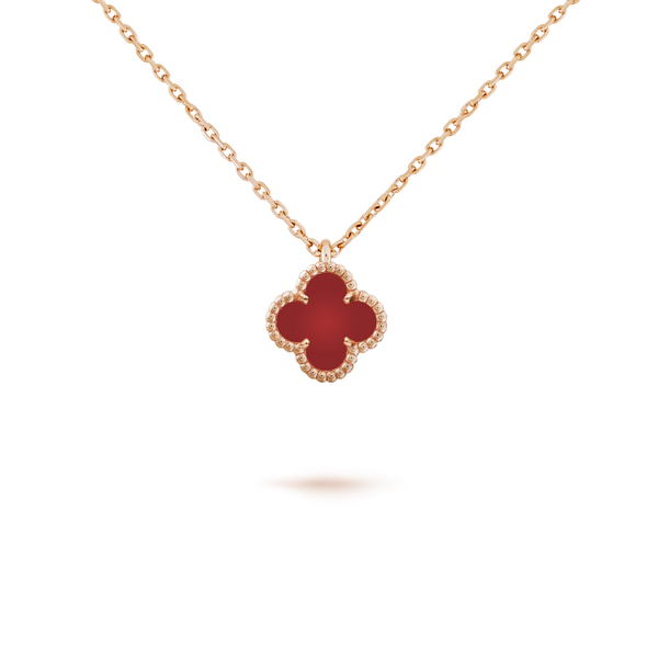 ˇMagic JewelryˇCLOVER MINI 9.5MM WHITE CARNELIANS NECKLACE