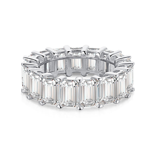 ˇMagic Jewelryˇ0.75 Carat Elegant Emerald Cut Tennis Ring