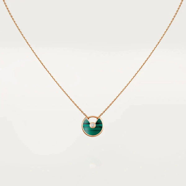 ˇMagic JewelryˇAMULETTE ROSE GOLD MALACHITE NECKLACE
