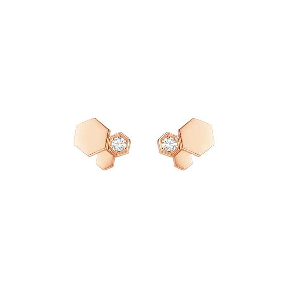 ˇMagic JewelryˇBEE LOVE PINK GOLD DIAMOND EARRINGS