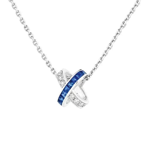 ˇMagic JewelryˇLIENS DIAMOND SILVER NECKLACE