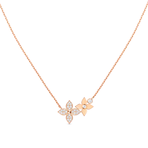 ˇMagic JewelryˇSTAR BLOSSOM NECKLACE PINK GOLD DIAMONDS