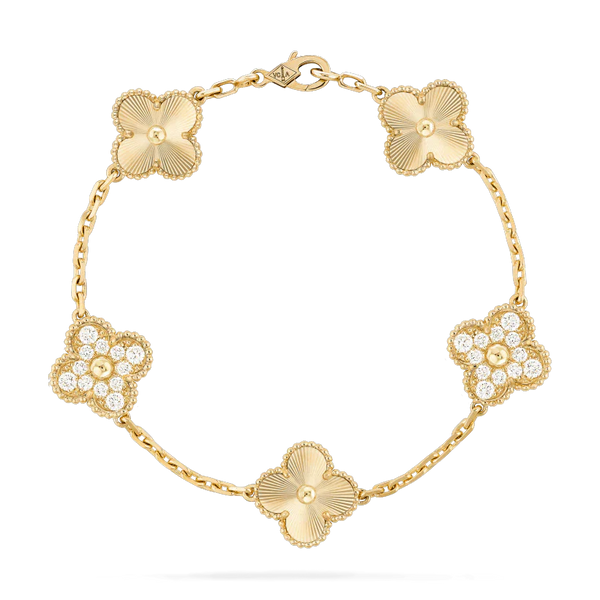 ˇMagic JewelryˇCLOVER BRACELET 5 MOTIFS DIAMOND