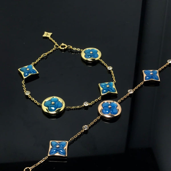 ˇMagic JewelryˇSTAR AND SUN 4 MOTIF BLUE BRACELET